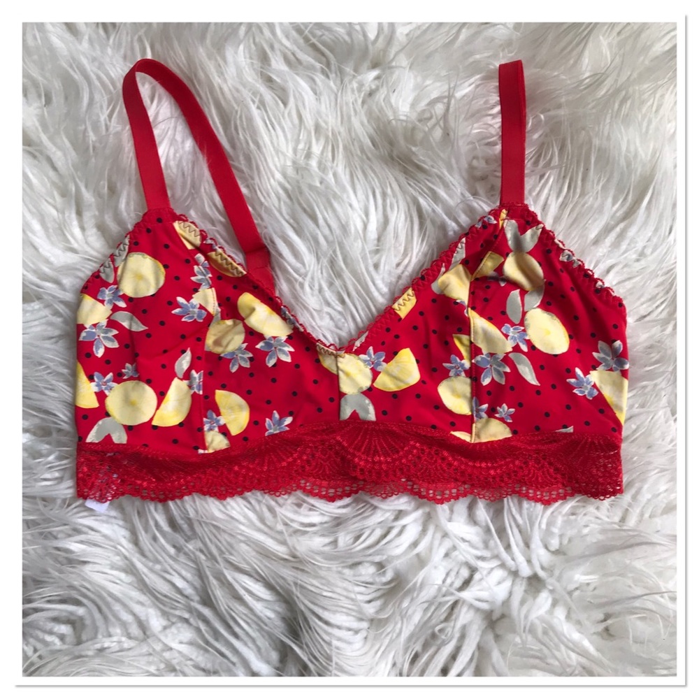 Free People Intimates Mari Bralette Red Yellow Size M